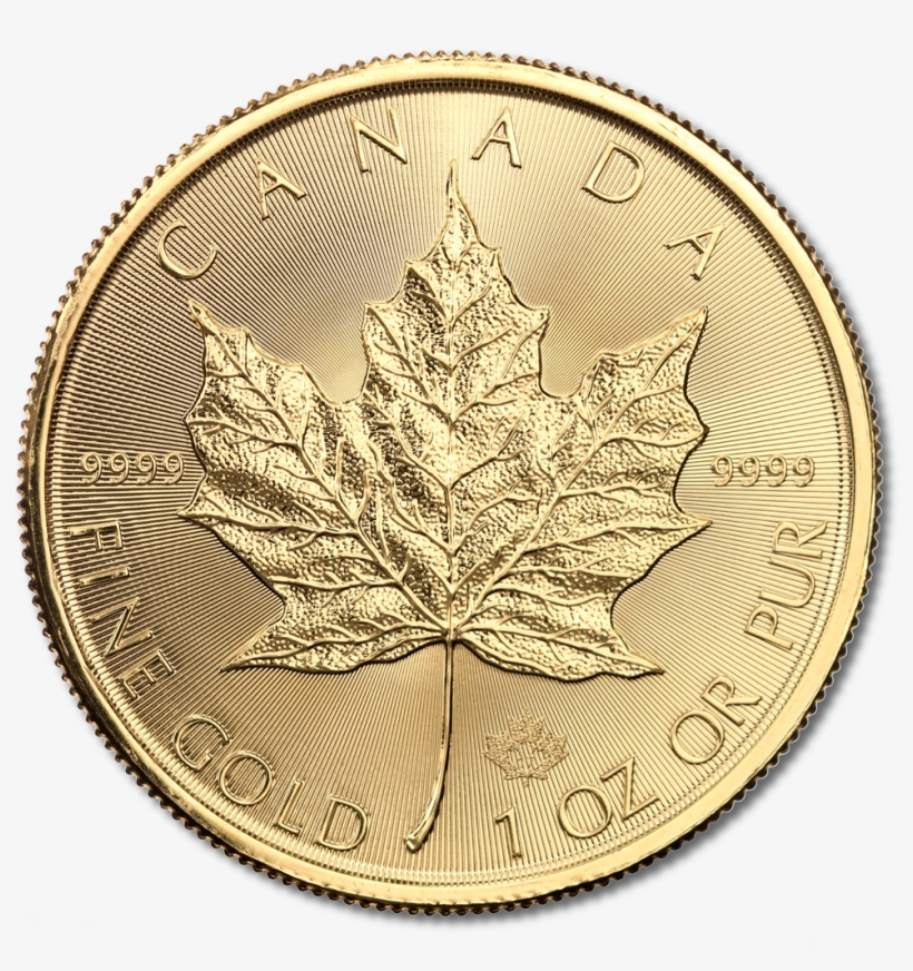 1 Oz Maple Leaf Gold 2017 Reverse - Canadian Gold Maple Leaf, transparent png #1243783