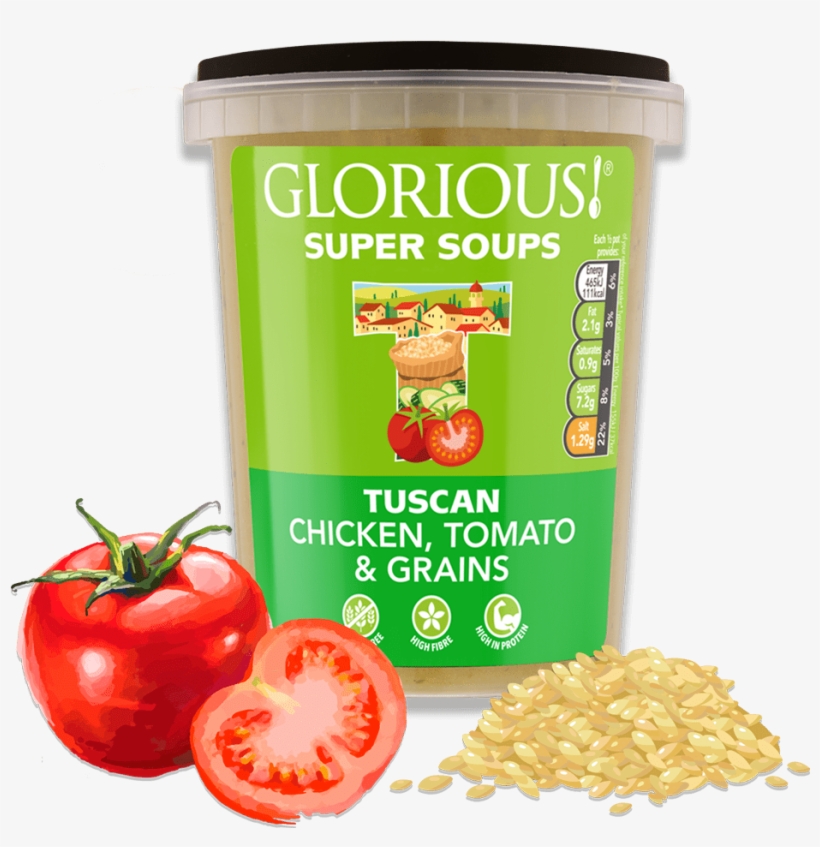 A Chicken And Grain Soup Bursting With Tomatoes And - Glorious! Tuscan Chicken, Tomato & Grains Soup, transparent png #1244082