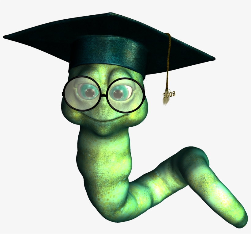 Graduate Bookworm Clipart - Book Worm With No Background, transparent png #1244155