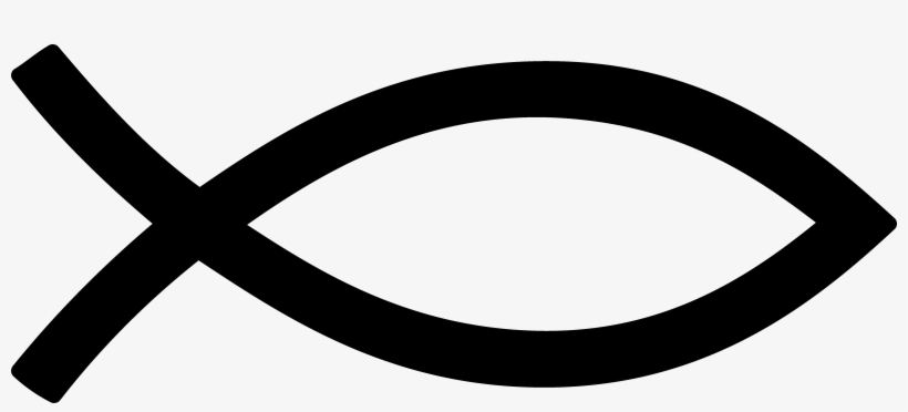 Black Christian Fish Symbol - Ichthys, transparent png #1244371