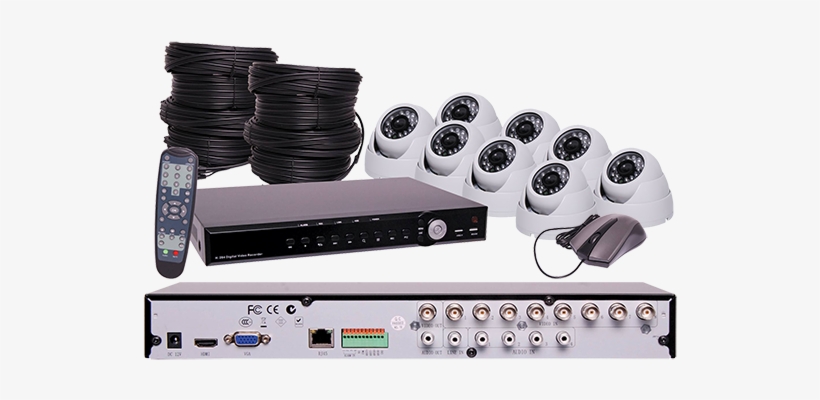 Ava Cctv Dvr And 8 Camera Dome Package - Cctv Camera With Dvr Png, transparent png #1244508