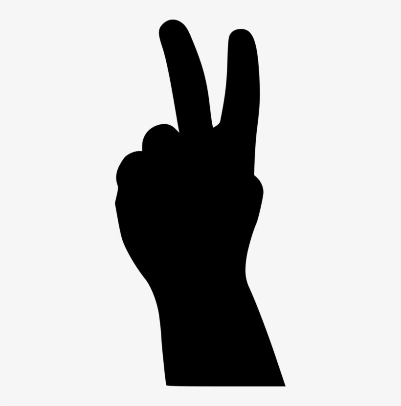 Picture Library Library Peace Sign Clipart - Peace Sign Hand Silhouette, transparent png #1245306