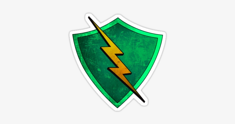 Green Lightning Bolt Clipart - Shield Superhero Png, transparent png #1245545