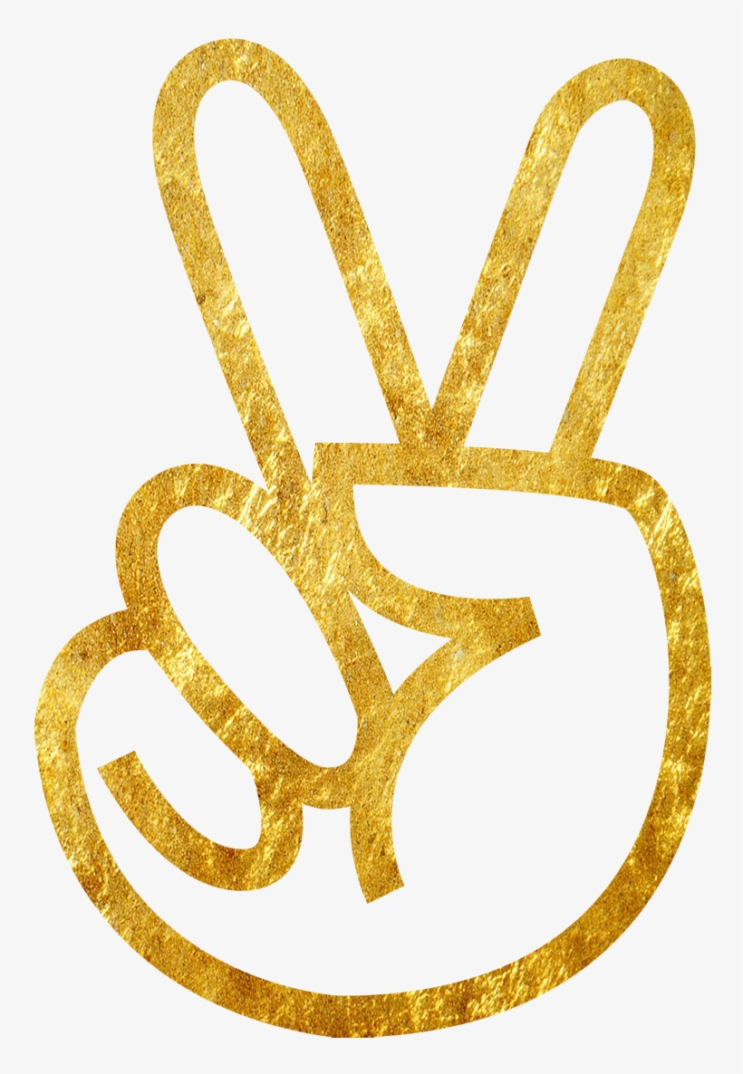 Drawn Peace Sign Hand Clipart 3 Gold - Peace Sign, transparent png #1245546
