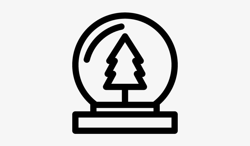 Christmas Snow Globe With Tree Vector - Snow Globe Drawing, transparent png #1245600