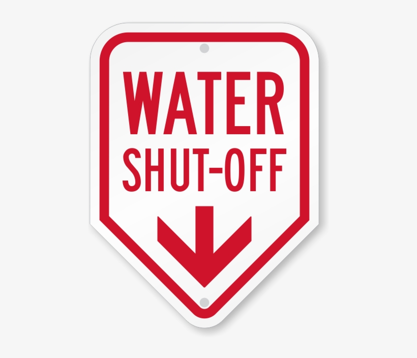 Water Shut-off With Down Arrow Sign - Electrical Shut Off, transparent png #1245930