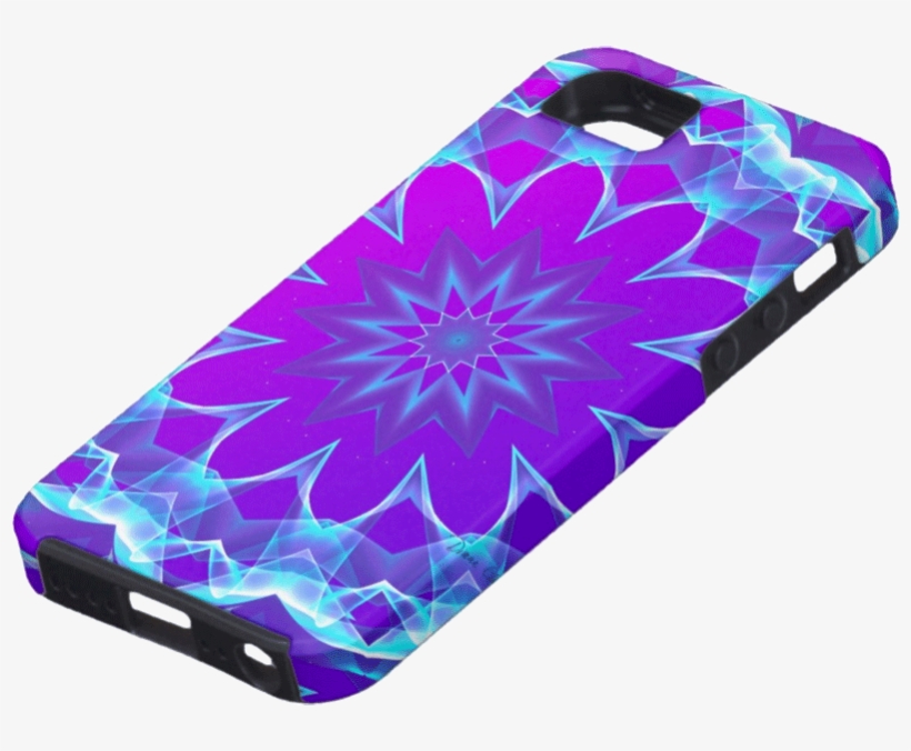 Psychedelic Stars, Abstract Violet Purple Glow Mandala - Mobile Phone Case, transparent png #1246063