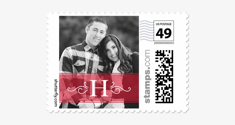 Monogram Stripe Personalized Postage Stamps, Dynamiccolor - Usps Love Wedding Roses Stamps - Sheet Of 20 - Like, transparent png #1246445