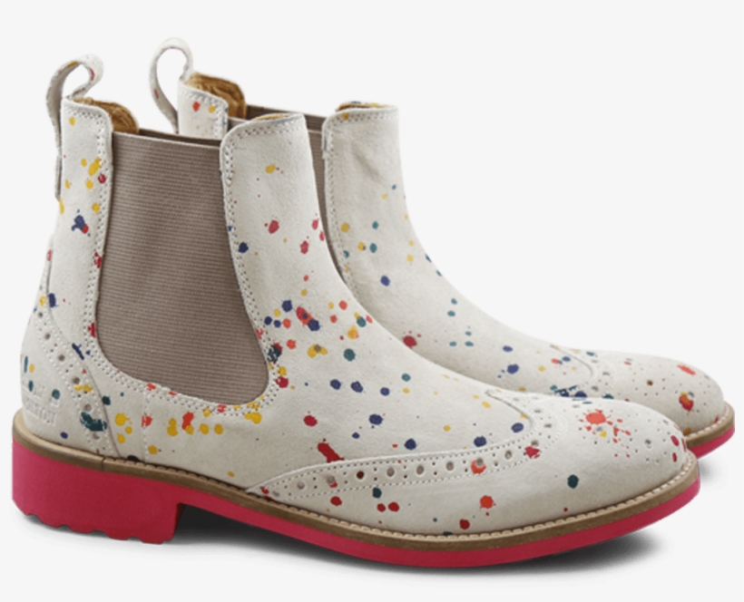 Ankle Boots Ella 5 Suede White Dots Multi Elastic Pale - Melvin & Hamilton Women's Ella 5 Boots Multi-coloured, transparent png #1246844