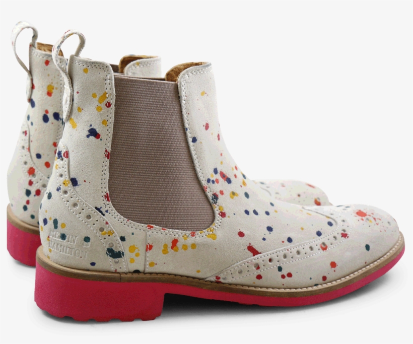 Ankle Boots Ella 5 Suede White Dots Multi Elastic Pale - Melvin & Hamilton Women's Ella 5 Boots Multi-coloured, transparent png #1246958
