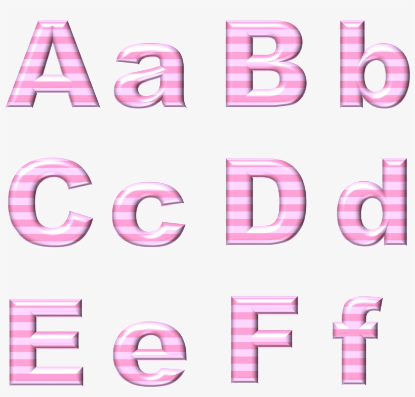 Baby Pink Stripe Alphabet Set Abc 715735 - ตัว อักษร อังกฤษ สีชมพู, transparent png #1247528