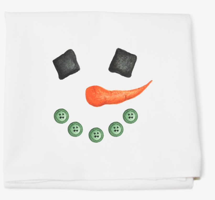 Snowman Face Winter Wonderland Collection Flour Sack - Carrot, transparent png #1248074