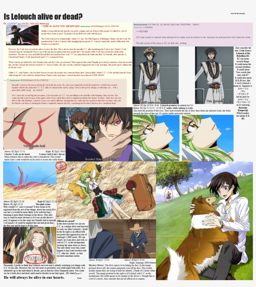 I Know It's Kinda Pointless What With R3 Being Announced - Lelouch And Cc Farmer, transparent png #1248740