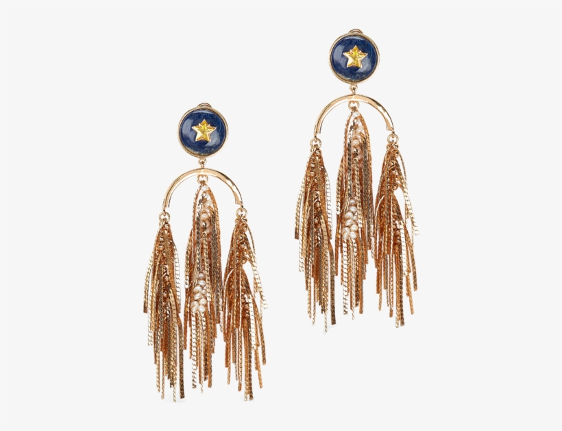 Lapis Nouveau Tassel Earrings - Earring, transparent png #1248814