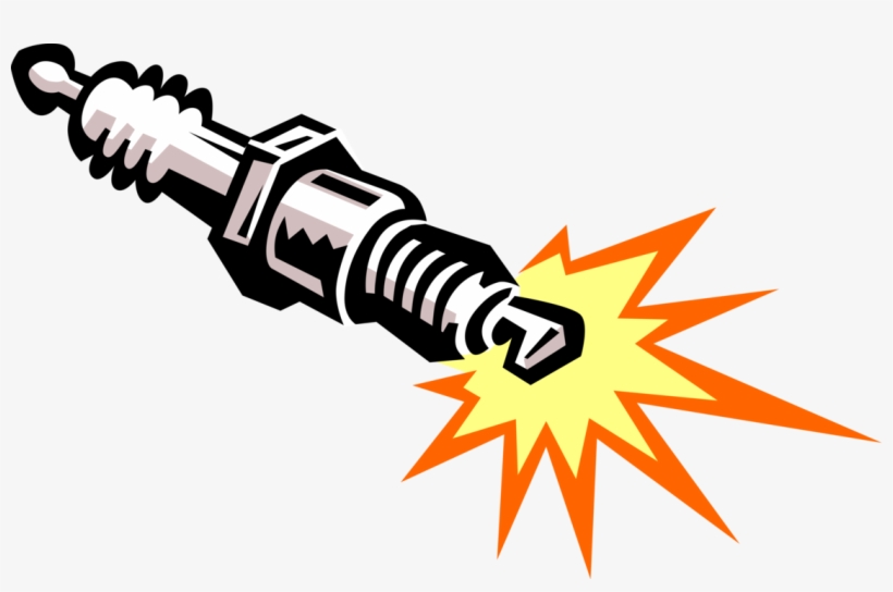 Vector Illustration Of Spark Plug Ignition System To Spark Clipart Free Transparent PNG