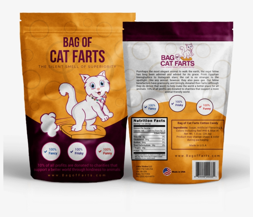 The Purrrrfect Gift For Cat Lovers - Bag By Bag Of Farts - Bag Of Cat Farts, transparent png #1249010