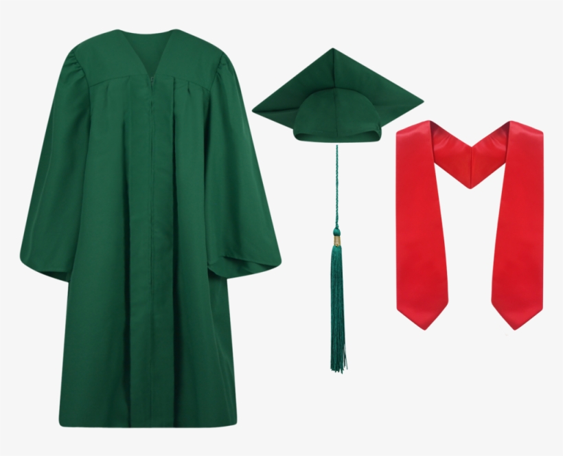 Black - Green Graduation Gown Png, transparent png #1249055