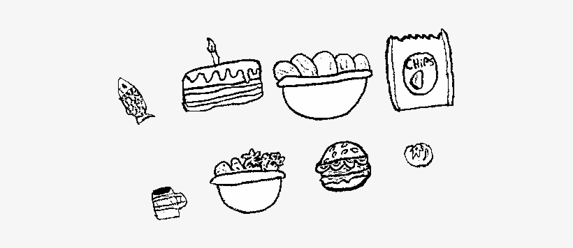 Dibujo De Comida Para Colorear - Desenhos De Comida Em Ingles, transparent png #1249123