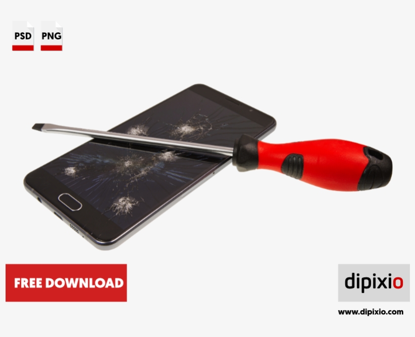 Free Photo Of Smartphone With Broken Screen And Screwdriver - Yellow Chilli Png, transparent png #1249688