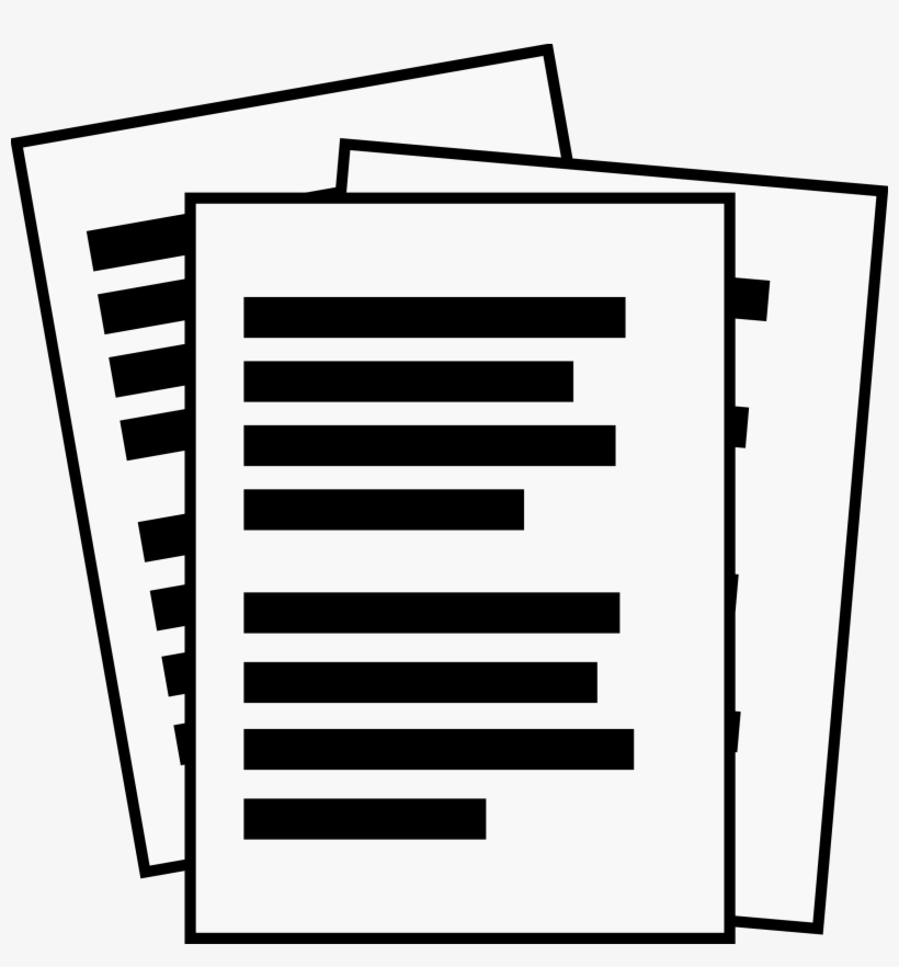 File - Paper - Report Clipart Black And White, transparent png #1250455
