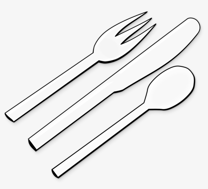 Cutlery Clipart Black And White - Clipart Cutlery, transparent png #1251459
