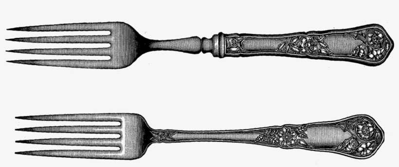 I've Posted Some Wonderful Vintage Forks, Spoons, And - Vintage Fork Clip Art, transparent png #1251728