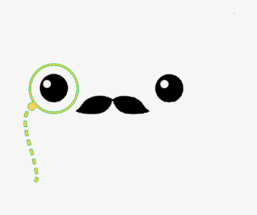 Mustache Glasses Face Cute Kawaii - Kawaii Face With Mustache, transparent png #1252269