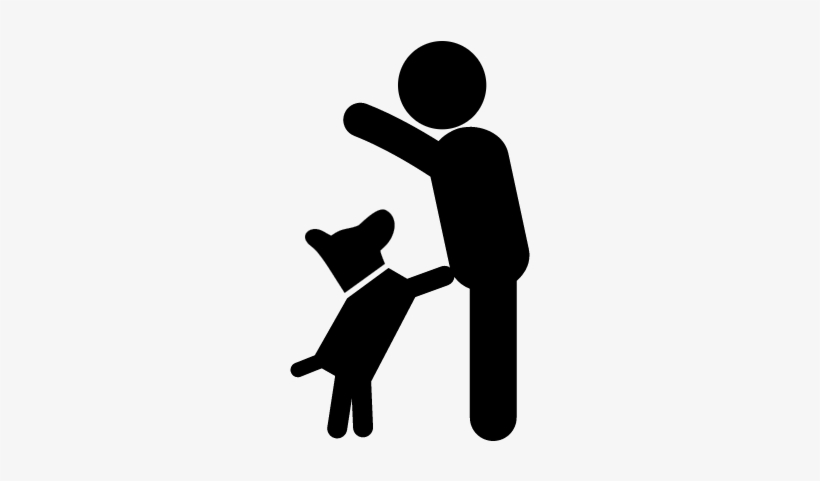 Dog Playing With A Man Vector - Pet And Person Icon, transparent png #1252644