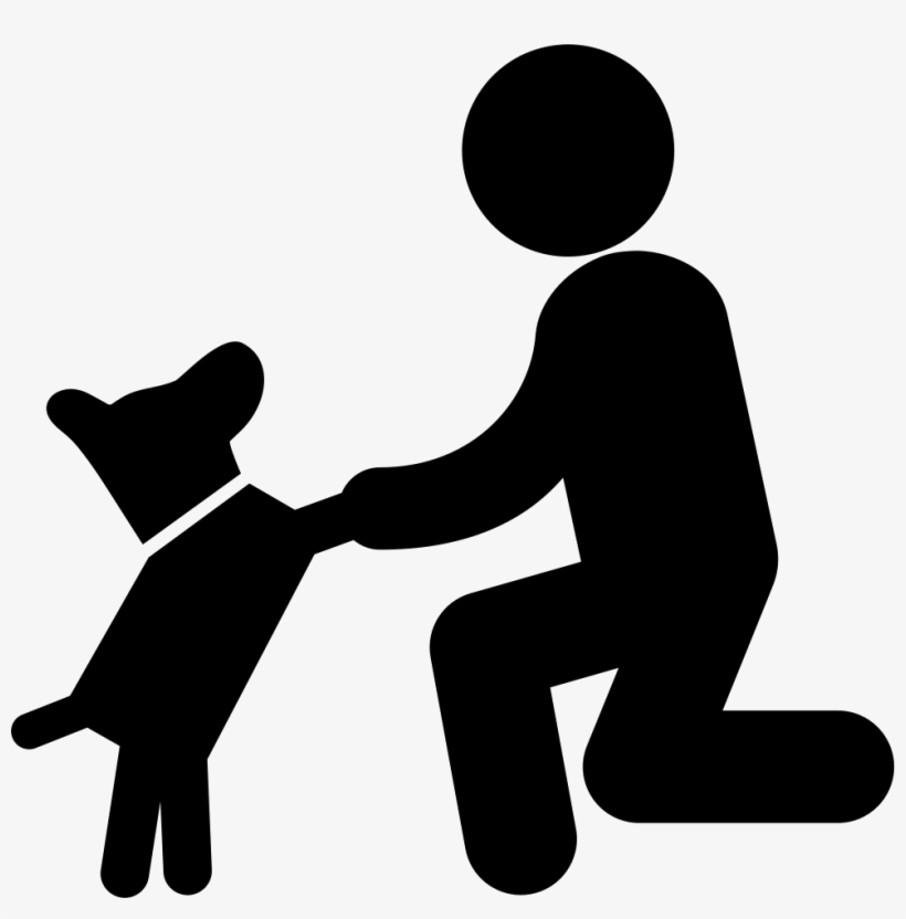 Dog In Front Of A Man Comments - Dog And Human Icon, transparent png #1252704