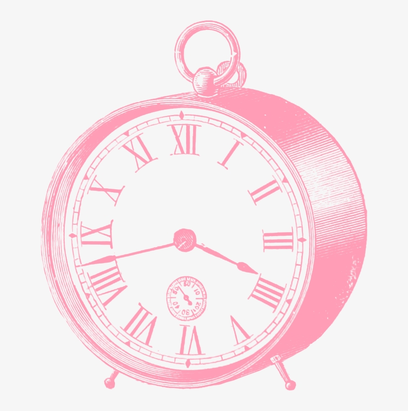 Download Pink Vintage Clock Png Clip Art - Pink Vintage Clock Png, transparent png #1253126