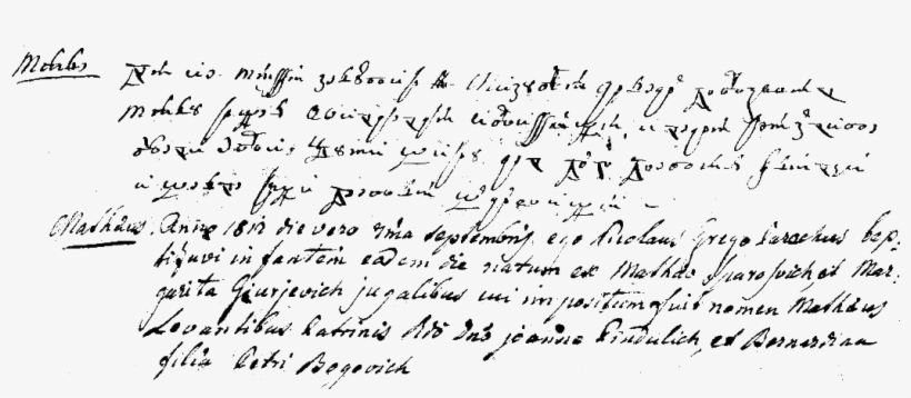 Omišalj Baptismal Register - Handwriting, transparent png #1253741