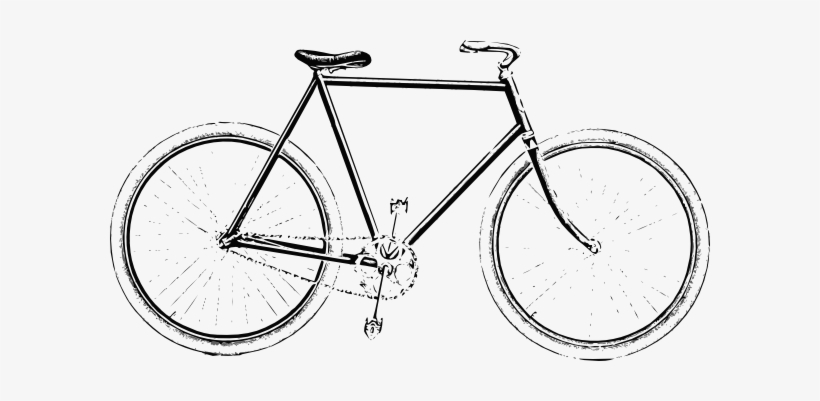 Jpg Black And White Download Bike Clip Art At Clker - Vintage Bicycle Drawing Png, transparent png #1254609