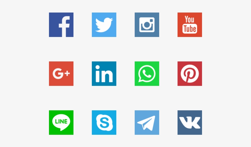 Flat Social Media Icons Png Image Royalty Free - Kind Of Social Media, transparent png #1255074