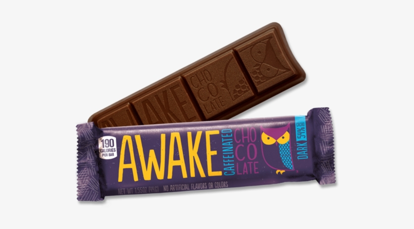 Dark Chocolate Bars - Awake Caffeinated Milk Chocolate Bar, transparent png #1255148