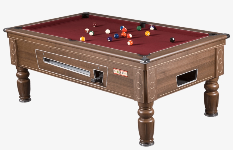 Pool Table Hire - Prince Pool Table In Walnut With Blue Cloth, transparent png #1255509