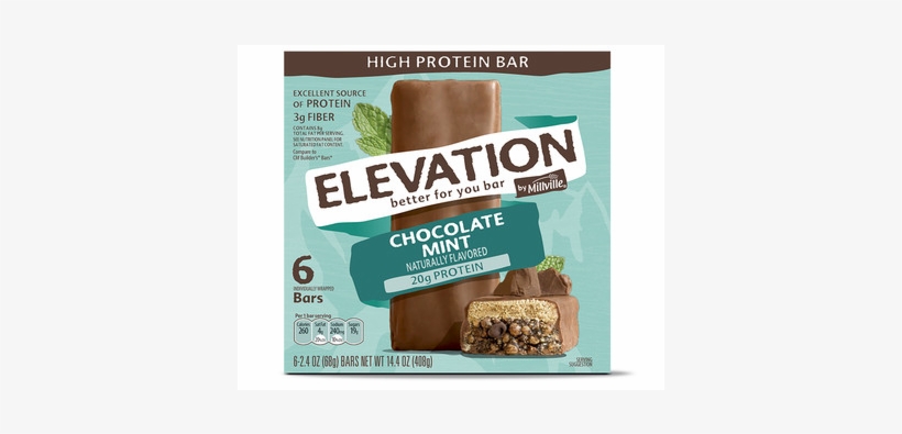 Aldi-exclusive Elevation By Millville High Protein - Elevation Chocolate Mint Protein Bar Nutrition Label, transparent png #1255585