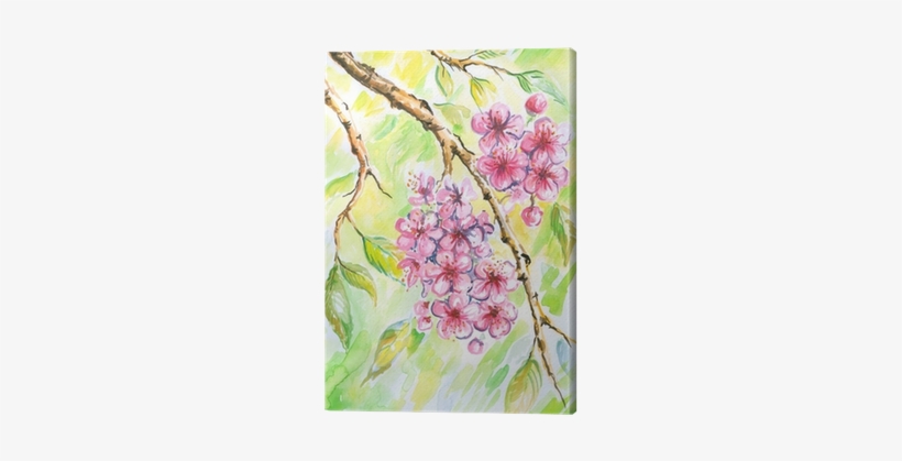 Pink Flowers Watercolor Painted - Flower, transparent png #1255751
