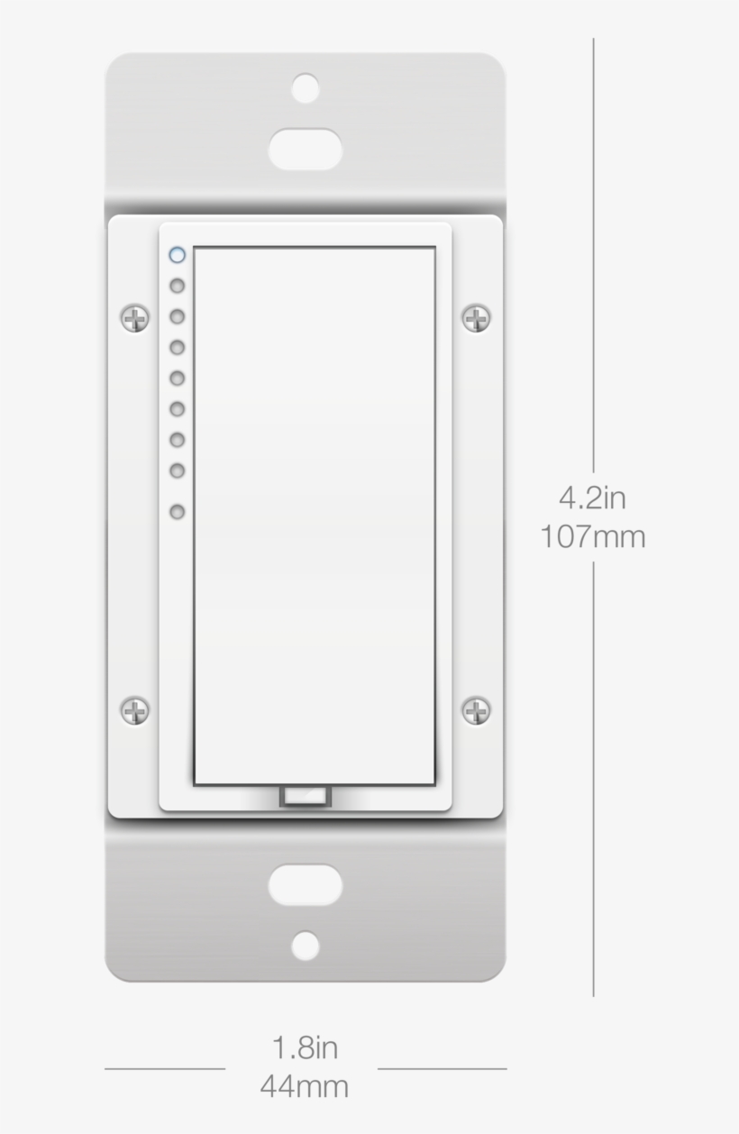 Dimensions On Off Switch - Us Light Switch Dimensions, transparent png #1256135