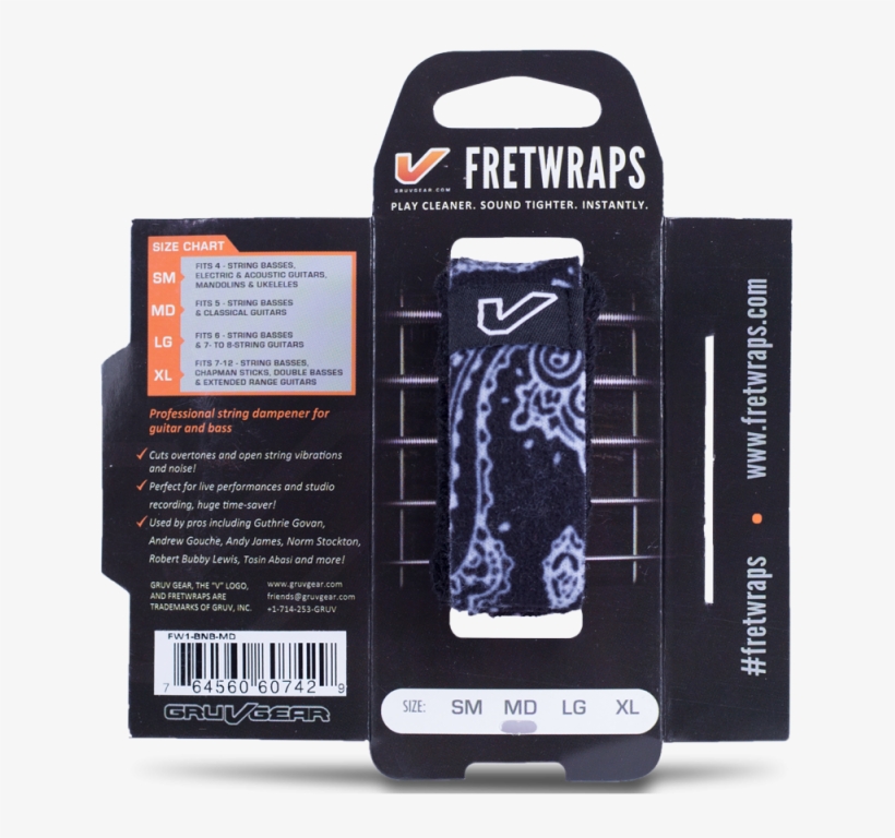 Gruv Gear Fretwraps Single Pack - Medium Black, transparent png #1256644