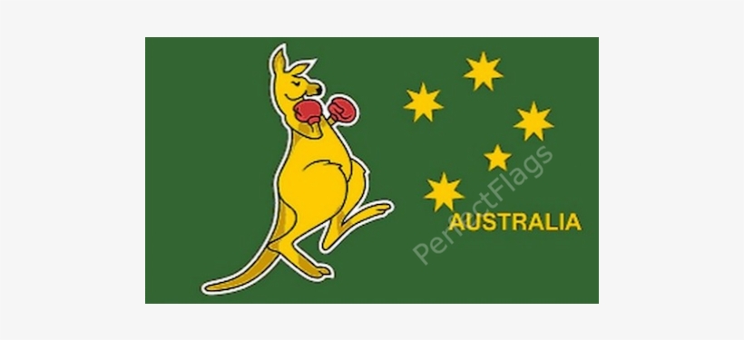 Kangaroo Australia Flag - Green And Gold Aussie Flag, transparent png #1256673