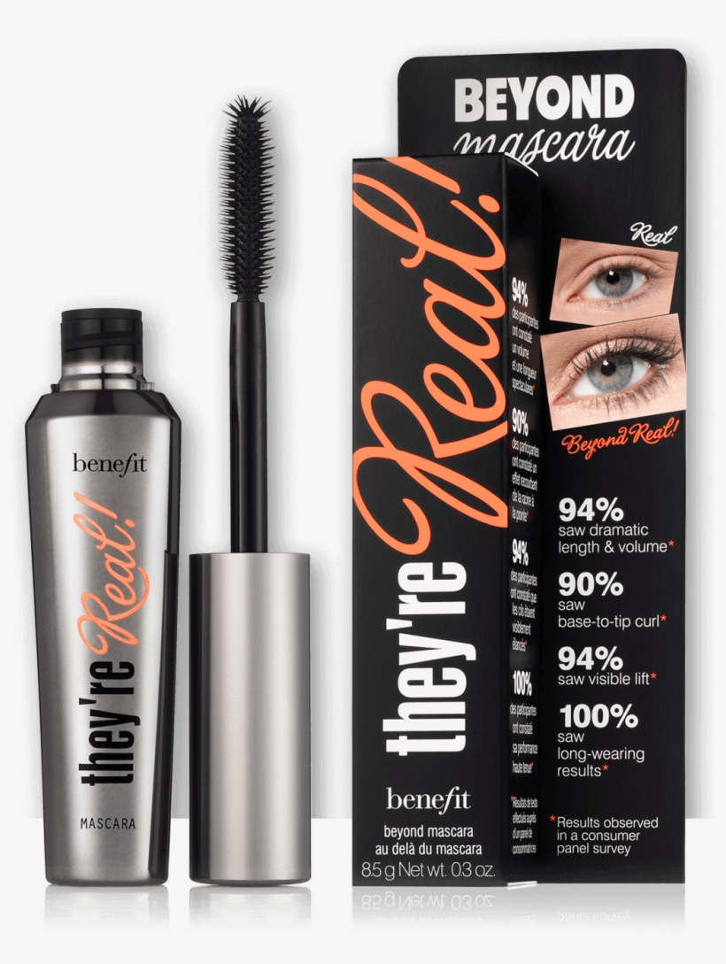 Mascara, Makeup, Make Up Blogger, Mascara For The Eyes, - Benefit Cosmetics Mascara They're Real - Black., transparent png #1256889