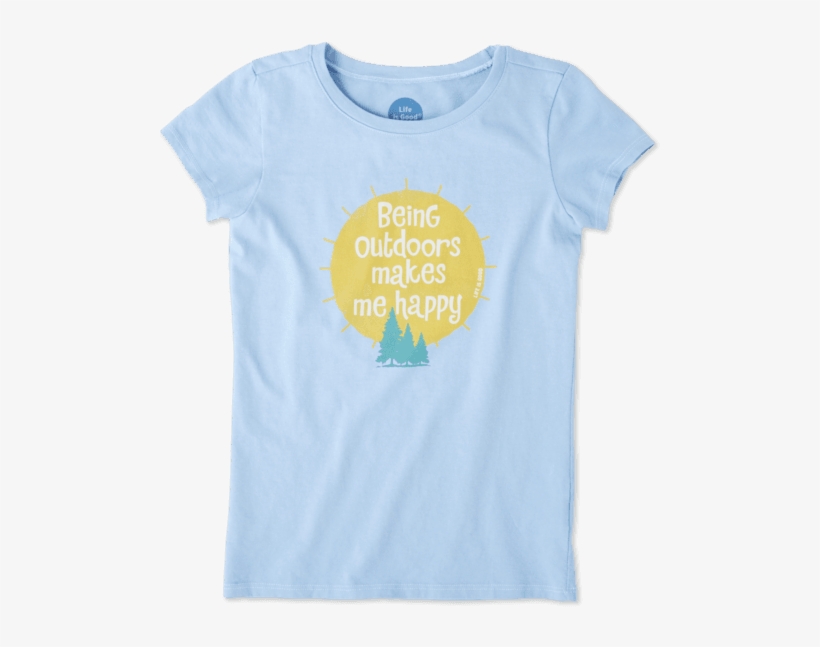 Girls Outdoors Makes Me Happy Crusher Tee - Happiness, transparent png #1256938