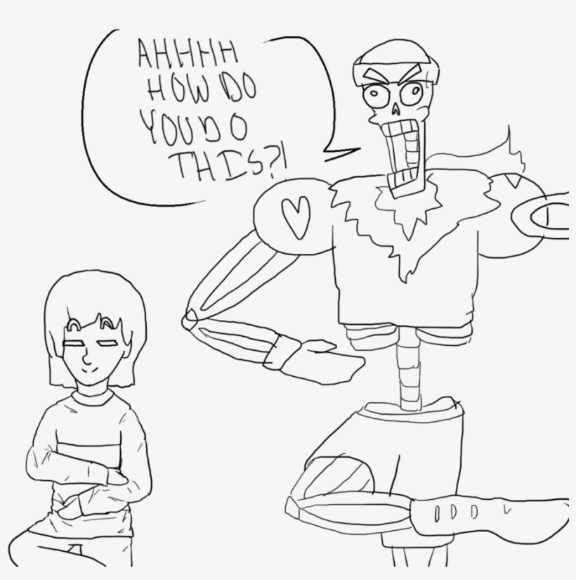 Papyrus Is Confused - Line Art, transparent png #1258210