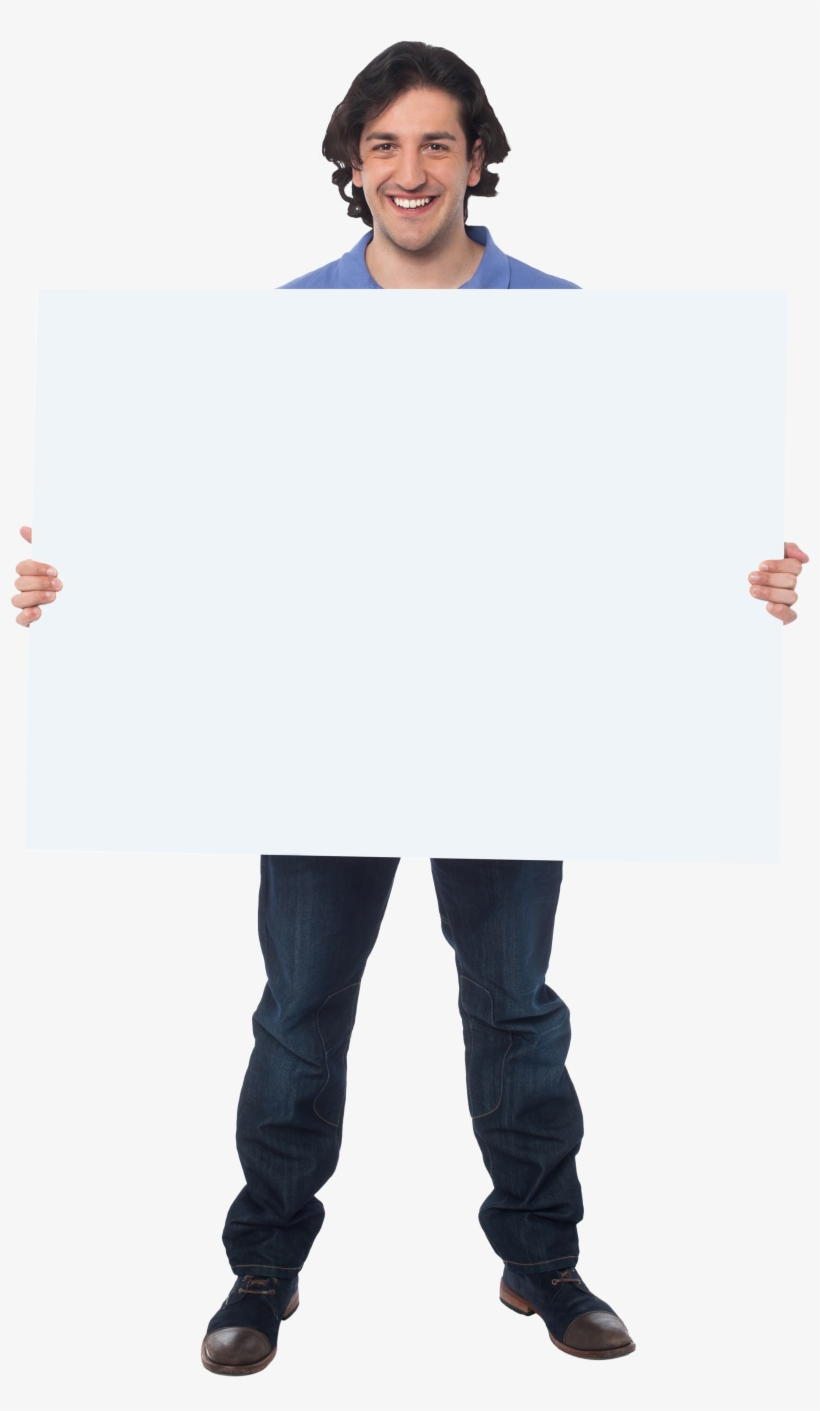 Men Holding Banner Png Stock Photo - Persona Con Letrero Png, transparent png #1258563