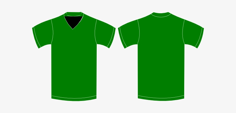 Small - Green V Neck T Shirt Template, transparent png #1258593