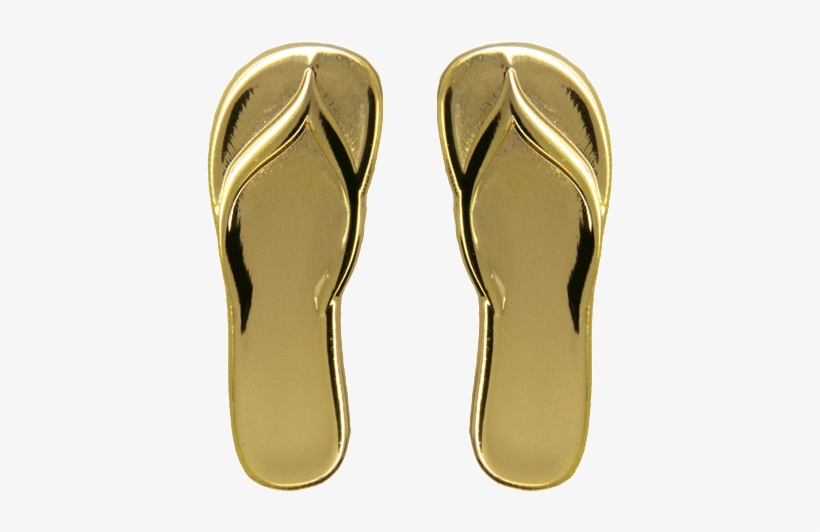 Flip Flop Slippers Pins, Gold Shine - Flip-flops, transparent png #1258909