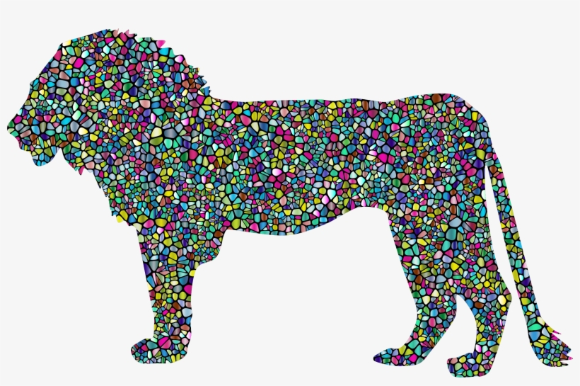 This Free Icons Png Design Of Polyprismatic Tiled Lion, transparent png #1259598