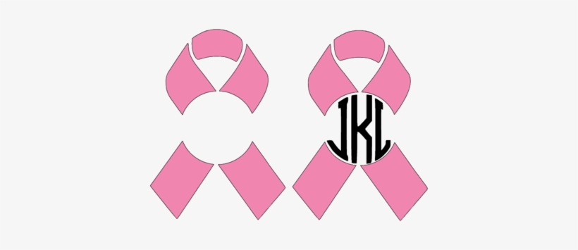 Cancer Ribbon Monogram Frame - Breast Cancer Logos Svg, transparent png #1259642