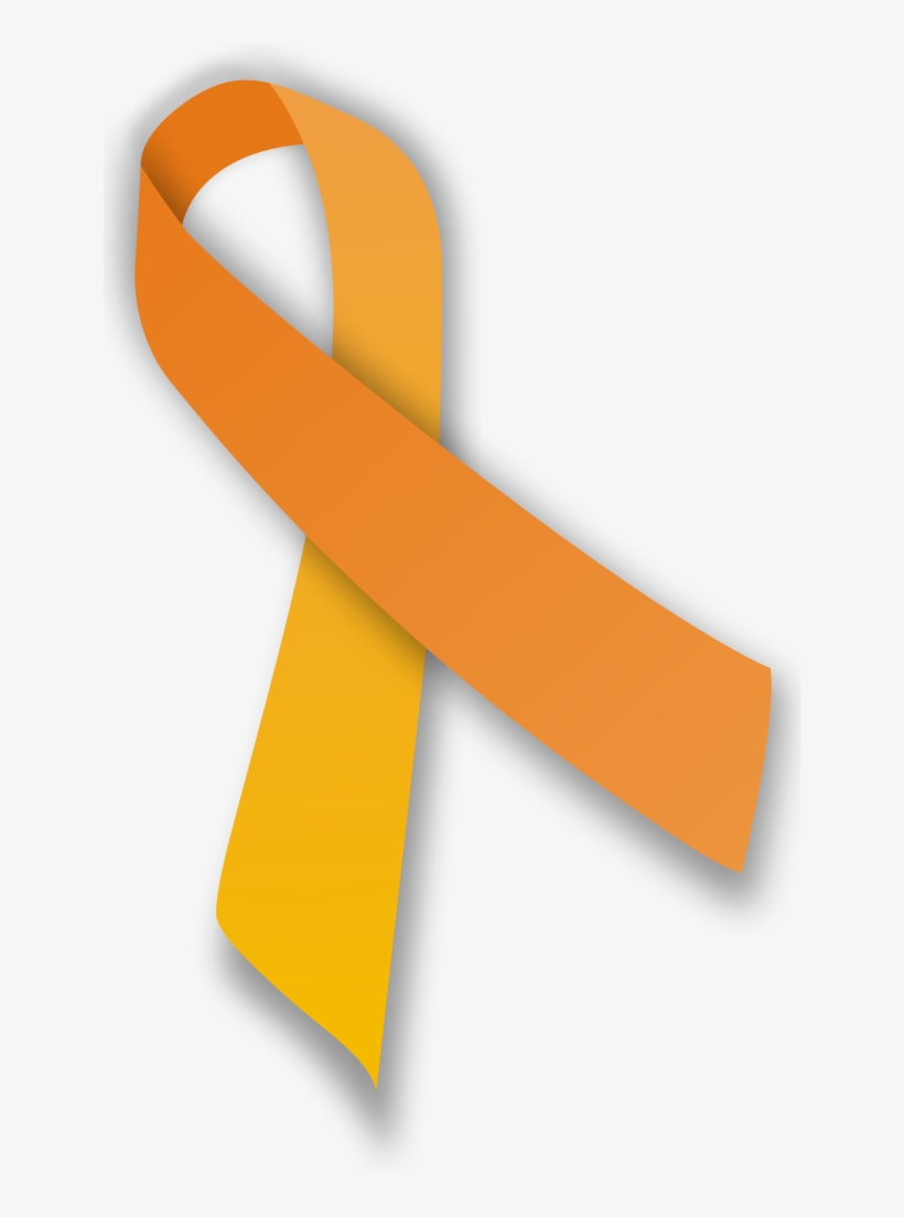 Файл - Orange Ribbon - Svg - Teen Dating Violence Awareness Month Ribbon, transparent png #1259841