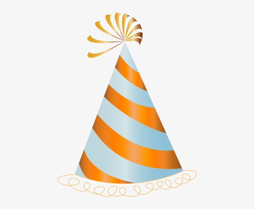 Orange Clipart Party Hat - Birthday Hat Vector Png, transparent png #1260498